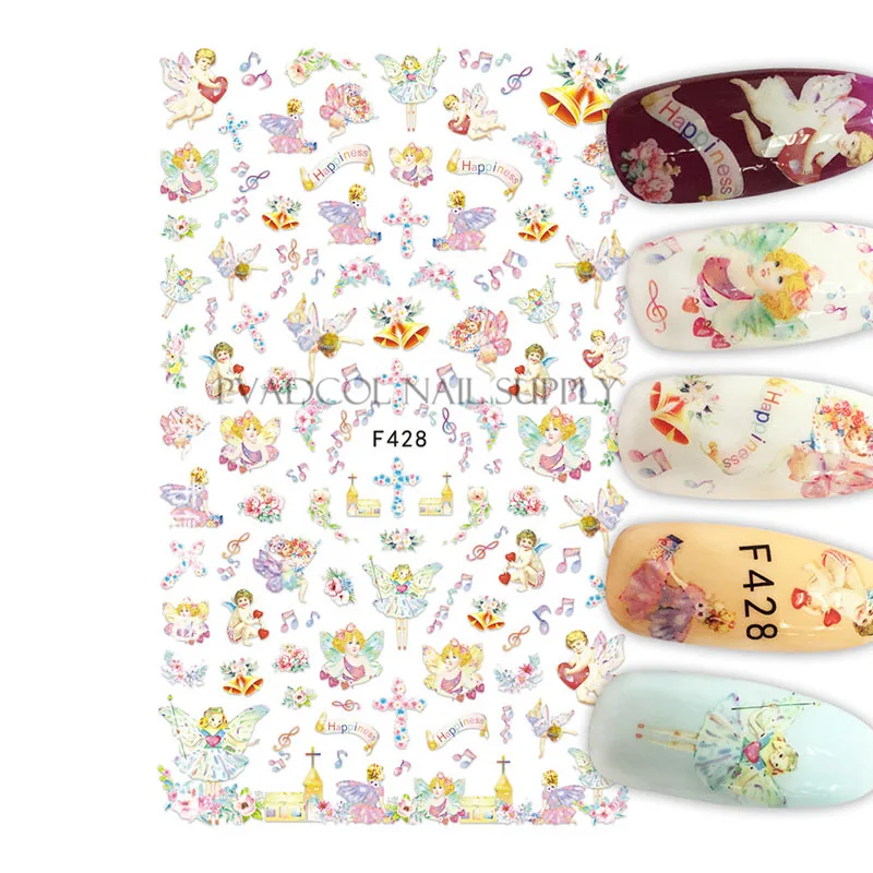 Роскошные 3D наклейки для дизайна ногтей наклейка самоклеящийся дизайн ангела Cherub украшения аксессуары