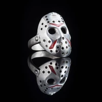vintage style punk gothic horror movie thirteenth friday jason exquisite mask ring female male party stainless steel jewelry