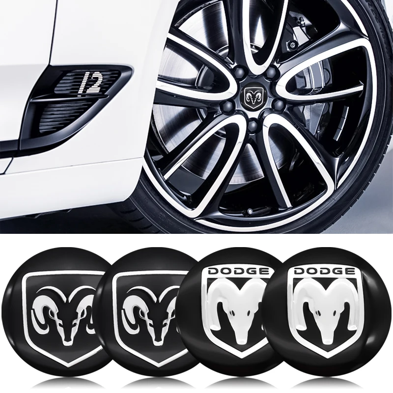 

4pcs 56mm wheel cap sticker Cap Wheel Badge Sticker cover DODGE- LOGO for Charger JCUV Ram Caliber Durango Dart car accessories