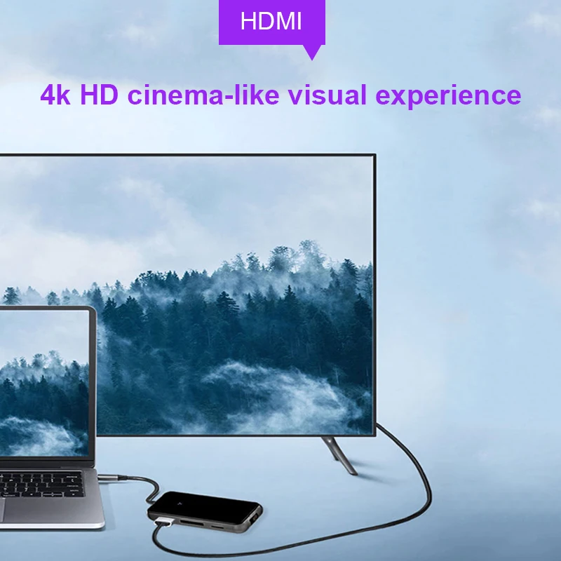 Док станция Basix USB C HUB 3 0 HDMI RJ45 Type Adapter для MacBook Pro Air huawei MATE20 Samsung S8 TYPE HUB|USB-хабы| |
