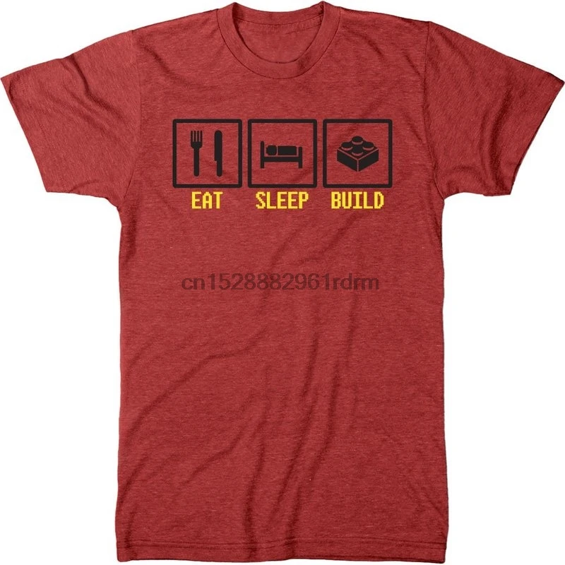 Одежда Eat Sleep Build Мужская Современная Fit Tri Blend Футболка (винтажная красная большая)