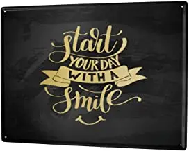 

Metal Sign Retro Start The Day with a Smile