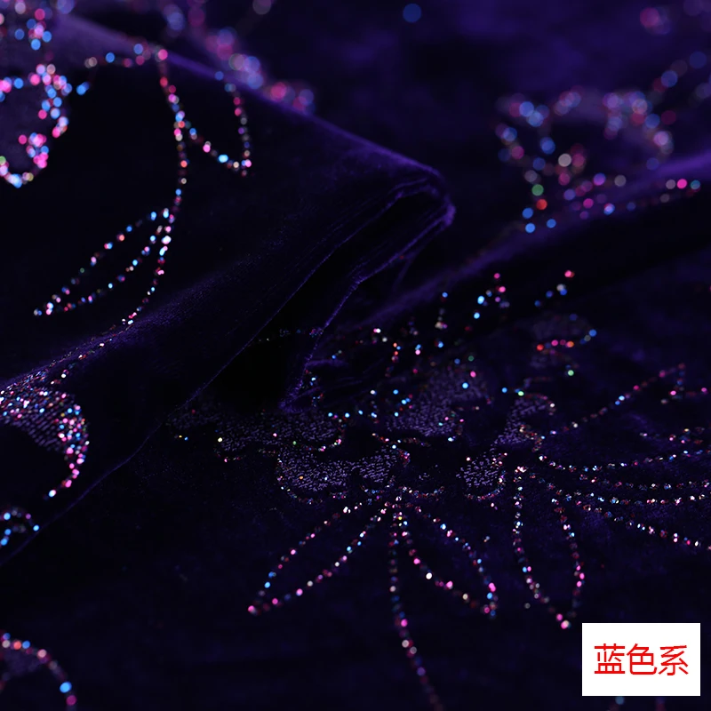 Bronzed natural mulberry silk velvet fabric for dress thickening cheongsam burnout cloth | Дом и сад