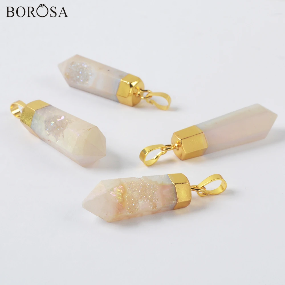 

Arrowhead Gold Plating Natural Agates Druzy Pendant for Necklace Women Jewelry Titanium AB Drusy Necklaces Cluster Pendant G2004