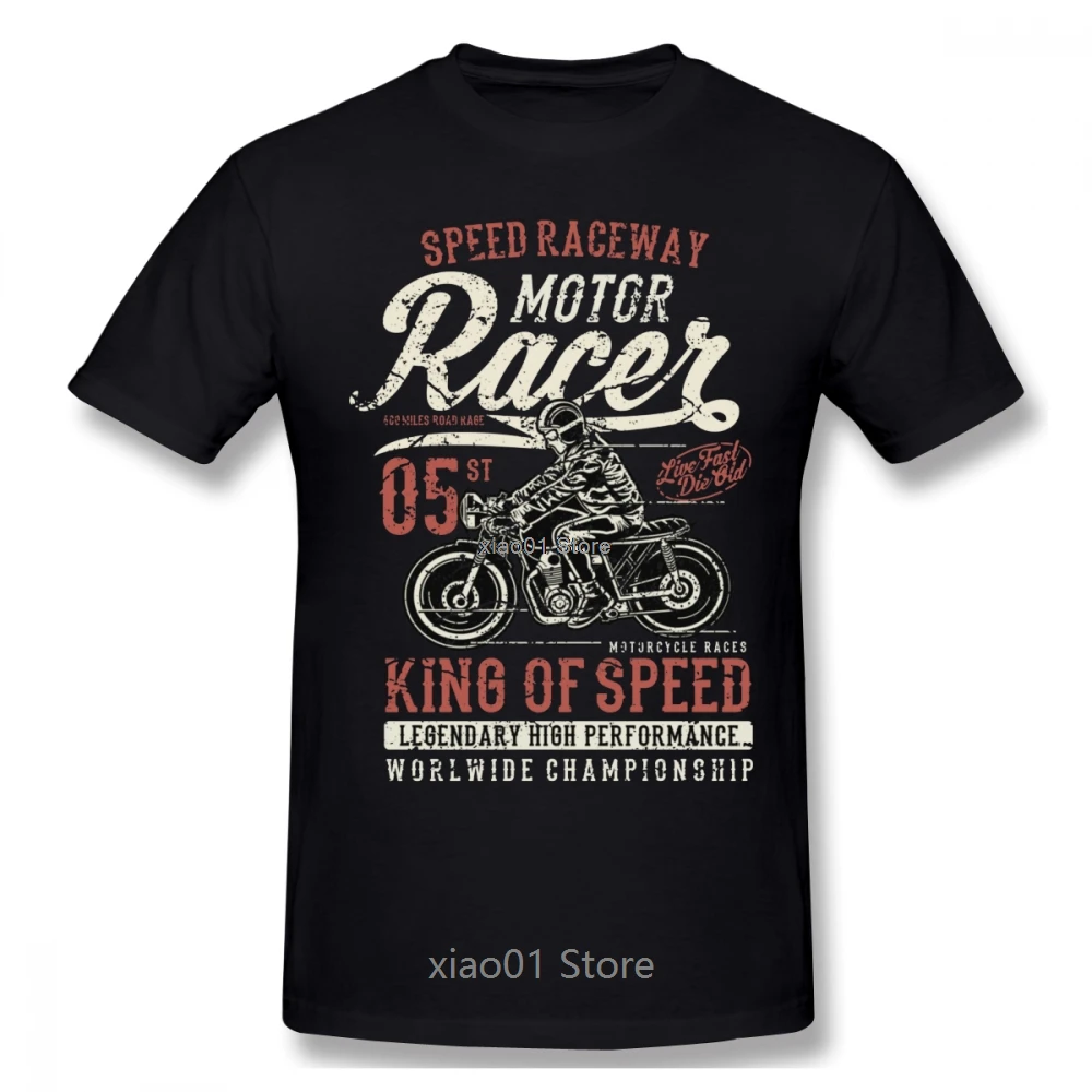 

King Of Speed Motor Racer Men T Shirt Fashion Hot Sale Plus Size O-neck Cotton Short Sleeve Custom Clothes