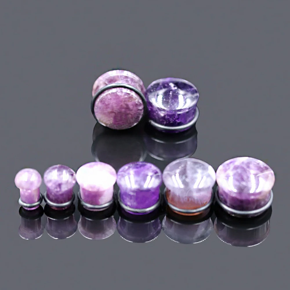 Горячая Распродажа 2 шт. модные туннели и затычки для ушей из натурального камня с