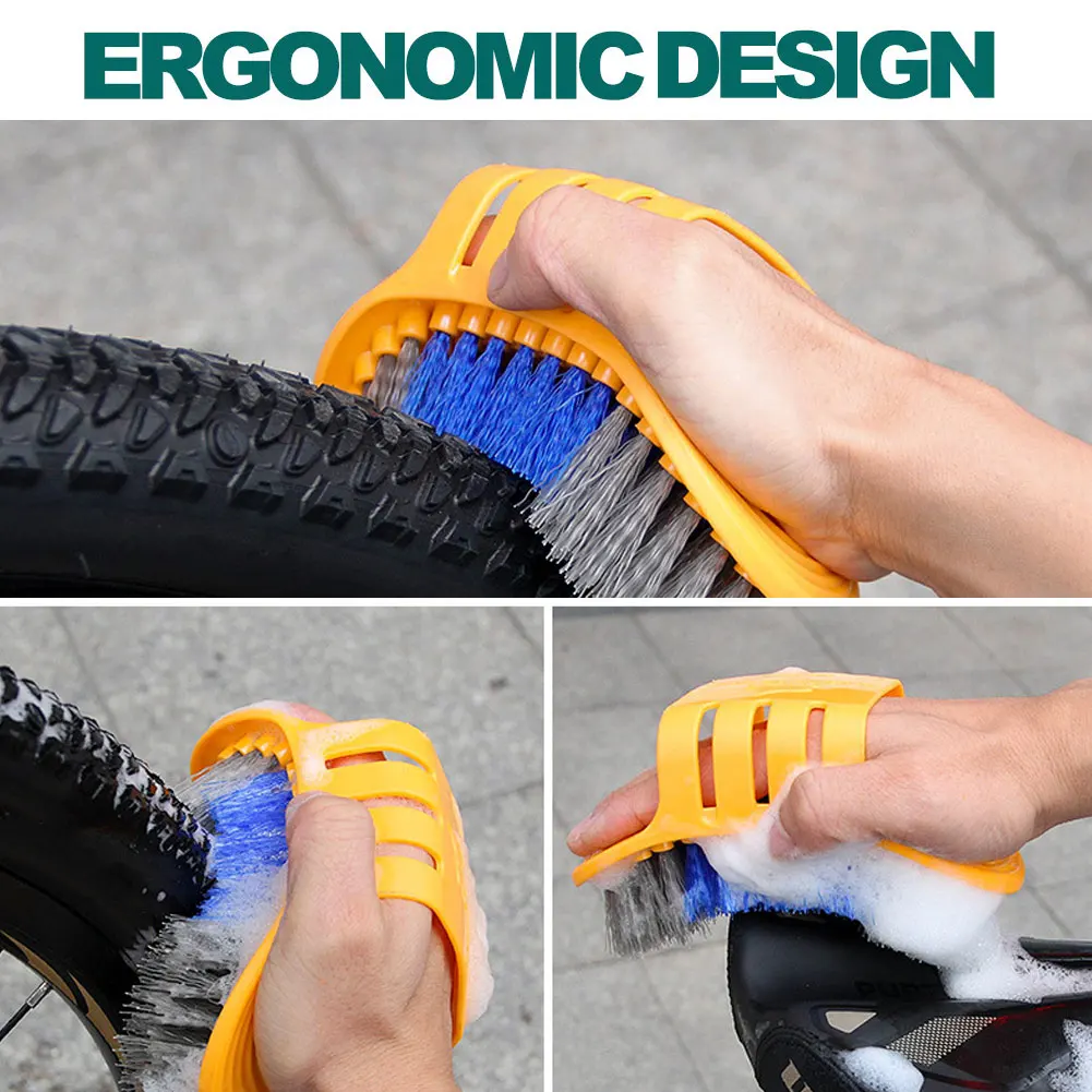 

7 Pcs Bicycle Cleaning Brush Tools Set Bicycle Tire Chain Cleaner Brush Roulette Sickle Hook Hair Brush Kit For Mountain Bike