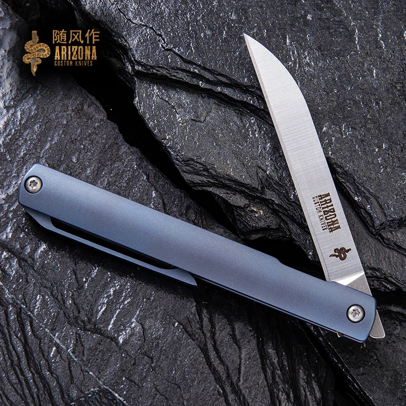 Складной нож из тонкого титана уличный острый Портативный карманный мини