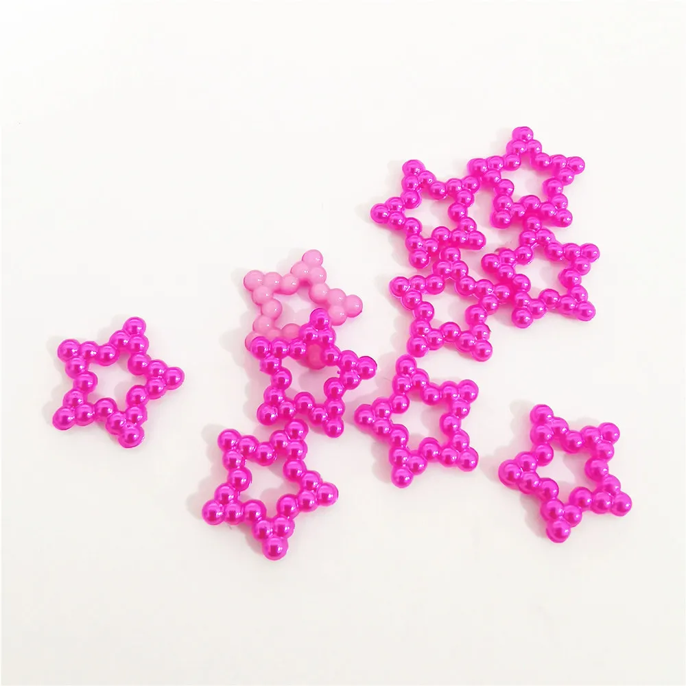 100 шт. кабошоны цвета слоновой кости 12 мм с жемчужинами и звездами конфетти