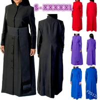 lugentolo women abaya fashion muslim solid single row button womens world apparel national style long abaya plus size