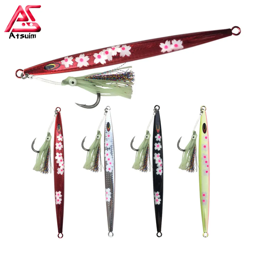 

Рыболовная приманка AS Fast Angler для джиггинга, Тонущая приманка светящихся крючков Bkk, 200g250g30, 0 г, скорость падения, морская искусственная метал...