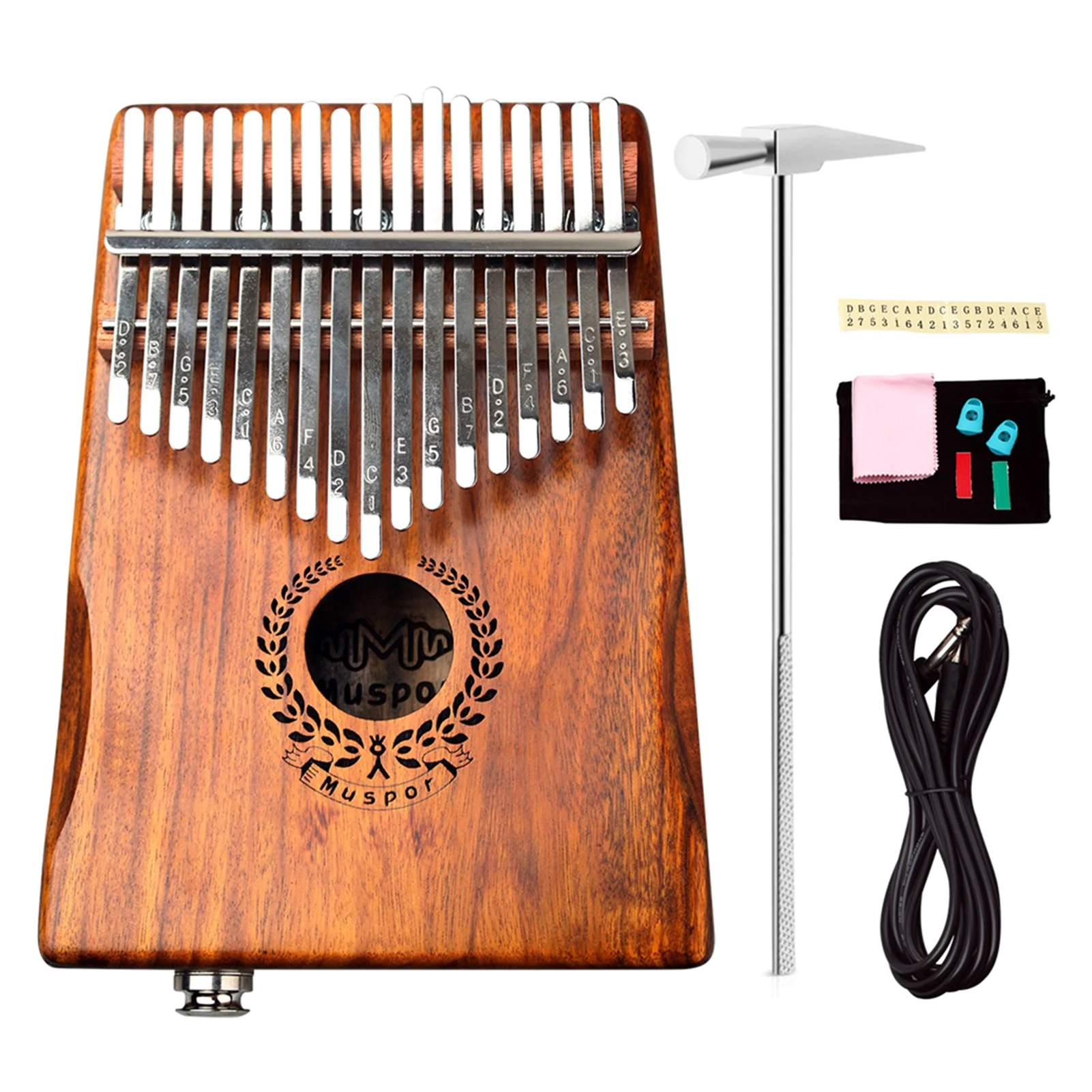 

Пианино для пальцев Kalimba, 17 клавиш, пианино для пальцев, музыкальный инструмент с аудио кабелем и сумкой для хранения, портативное пианино дл...