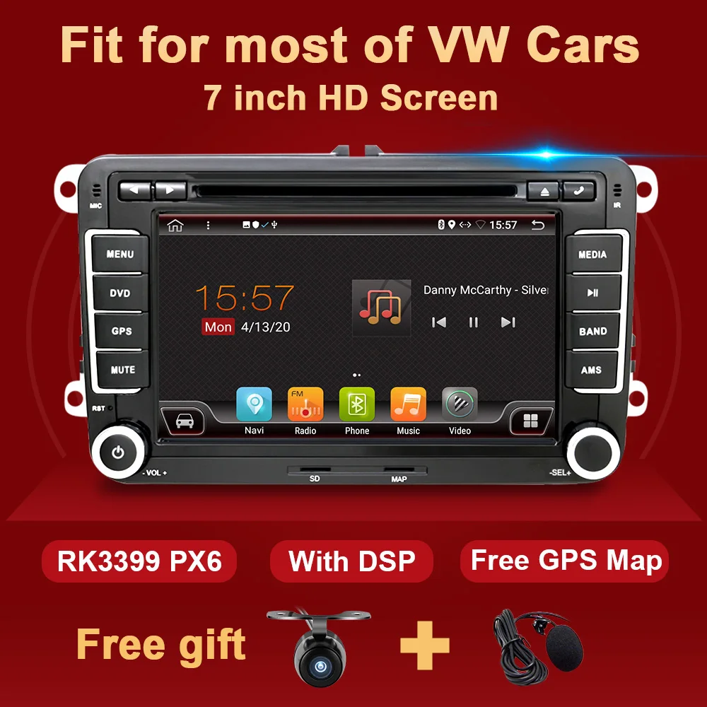 Автомагнитола на Android для VW Polo Sedan Passat B6 B7 CC Tiguan Bora Golf 5 6 Skoda Octavia Fabia Seat Leon