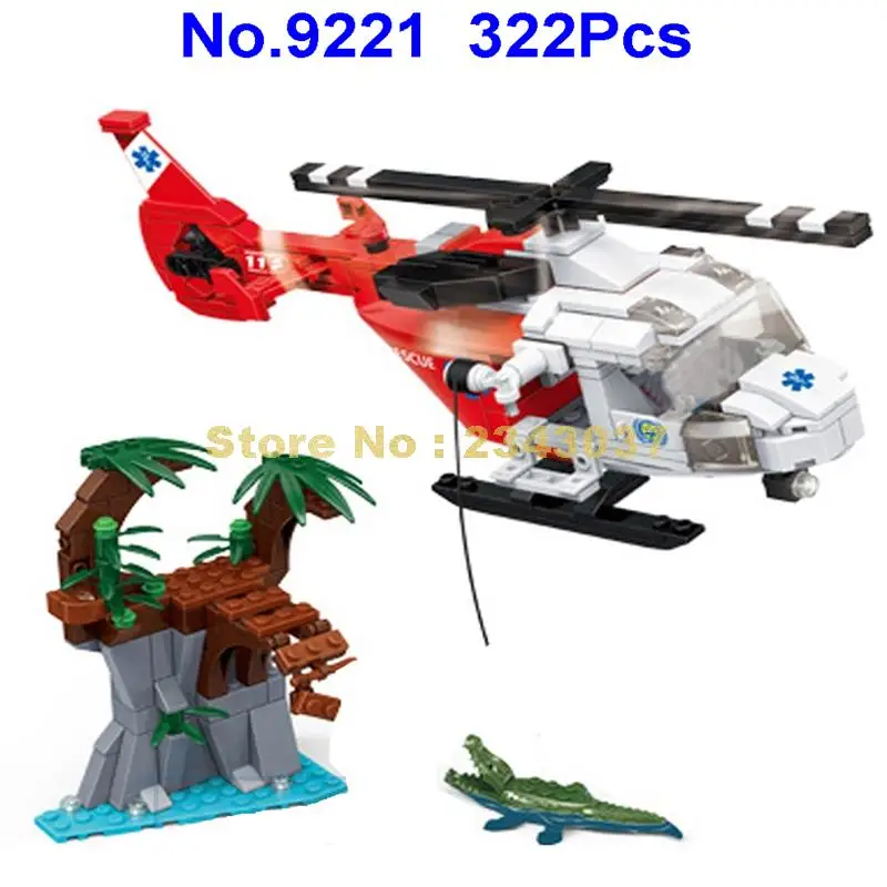 9221 322 шт. городской пожарно спасательные вертолет строительный блок 3