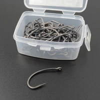 fish hook barbed 50pcs 2 4 6 8 10 series in fly fishhooks worm pond fishing bait holder jig hole accessories pesca