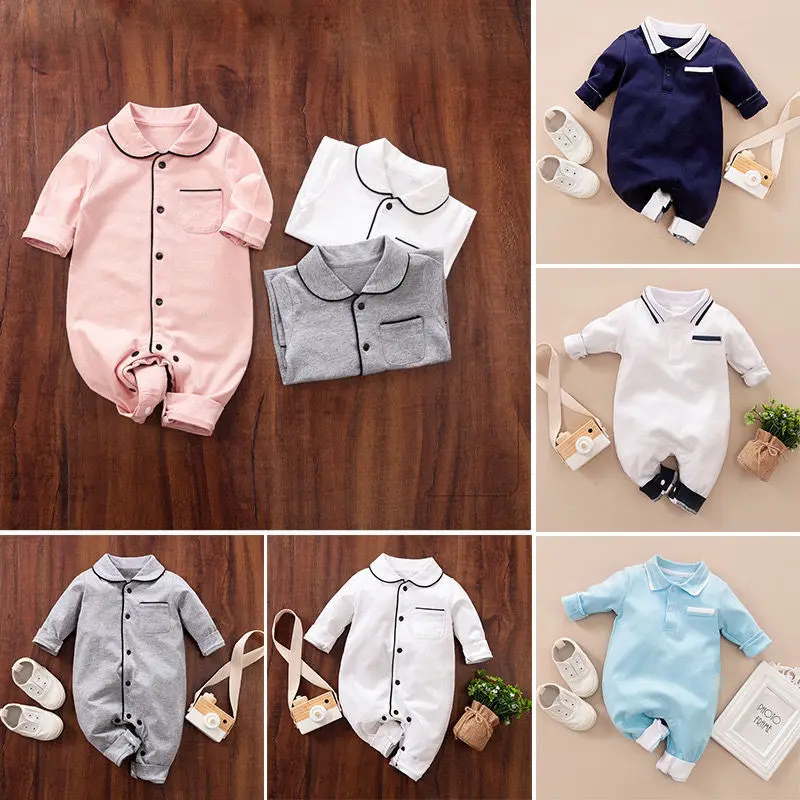 

Baby Boy Clothes Fashion Spring Autumn Male Baby Outing Jumpsuit Gentleman Crawl Clothes Newborn Romper Kids Clothing