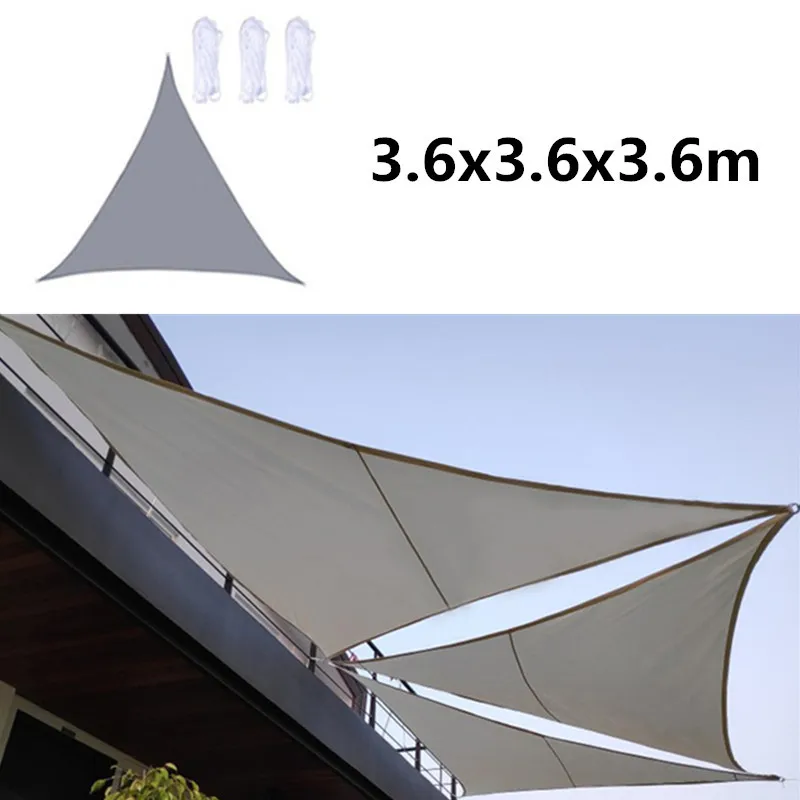 

3.6x3.6x3.6m Triangle Sun Shade Sail Waterproof Outdoor Garden Patio Party Sunscreen Awing Sun Canopy For Beach Camping Pool