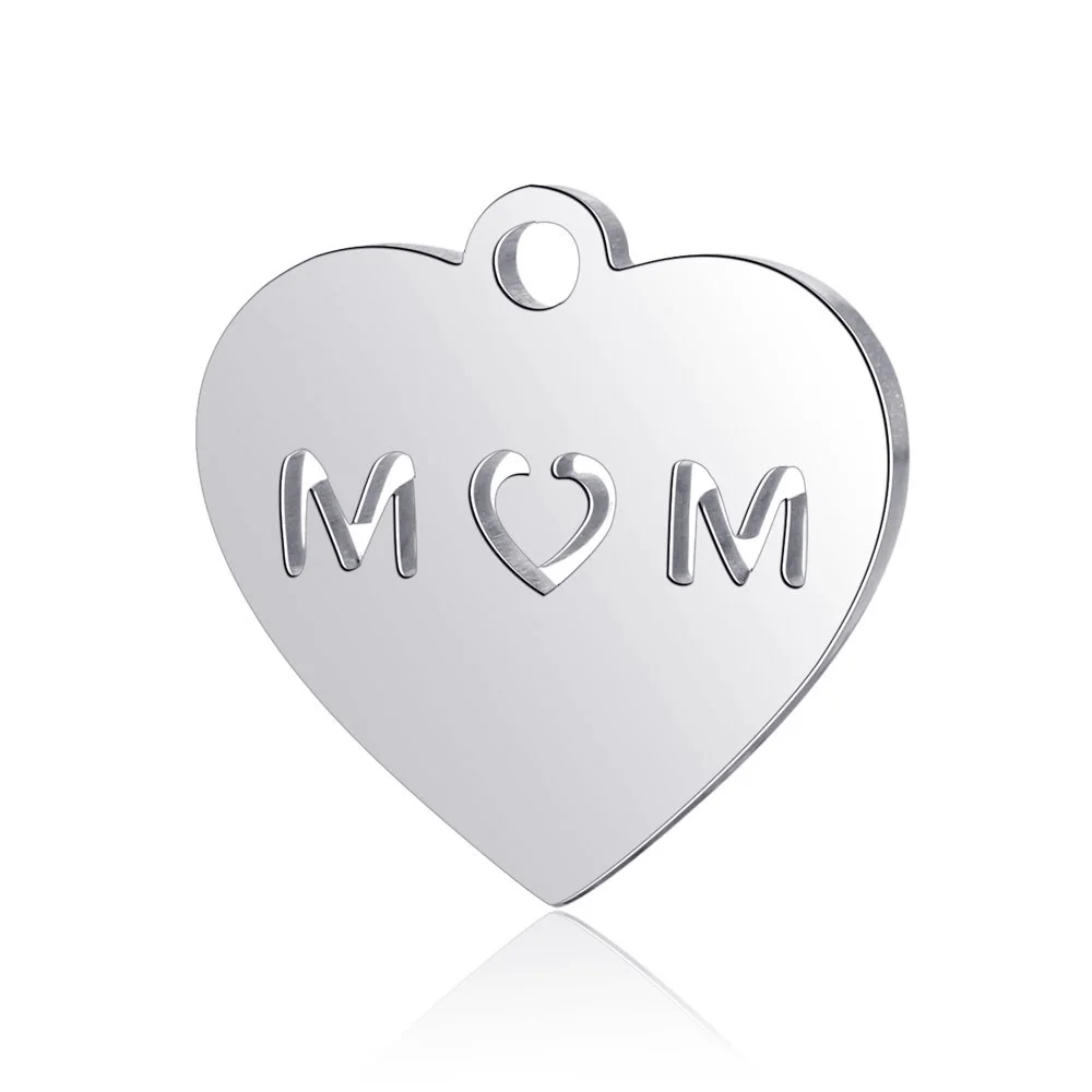 10 шт. настоящие подвески из нержавеющей стали с надписью Love Mom модные аксессуары
