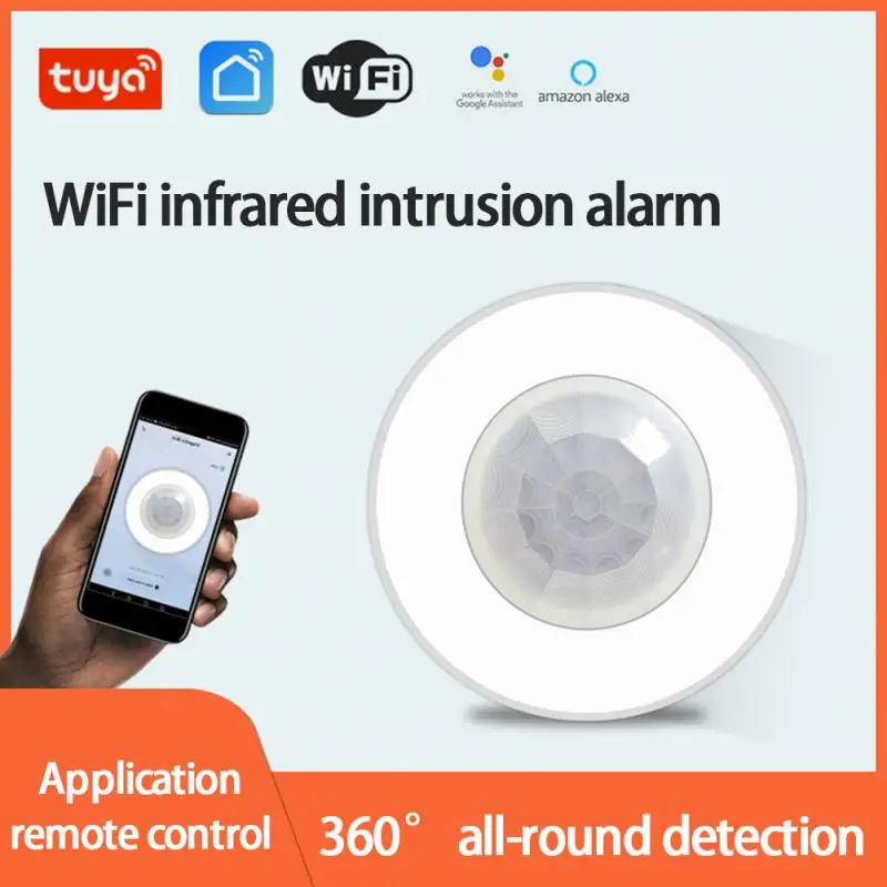 

Инфракрасный датчик движения Tuya с Wi-Fi, датчик движения человеческого тела с PIR-датчиком, охранная сигнализация, управление через приложение ...