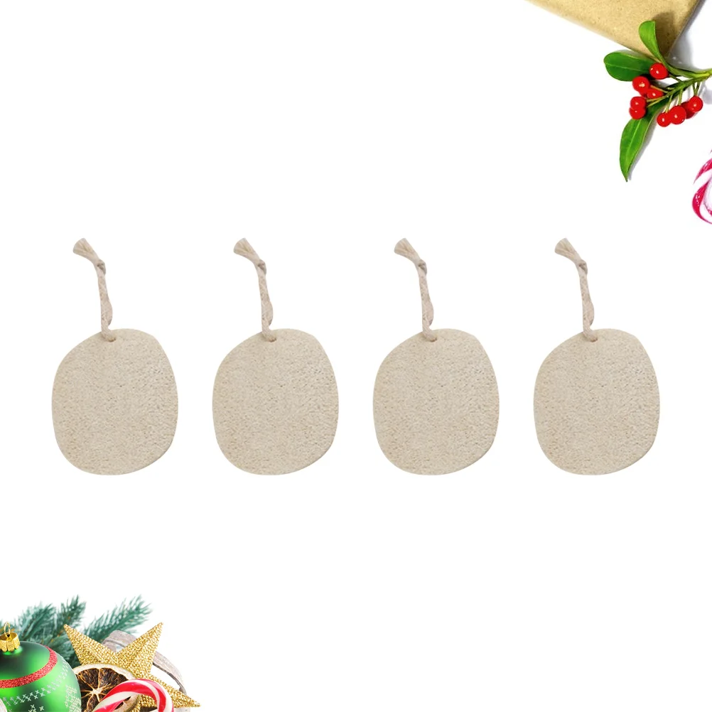 

4PCS Pot Washing Cleaning Scrubber Portable Loofah Brush Household Kitchen Cleaning Scouring Grease Removal Pad Brush (Beige)