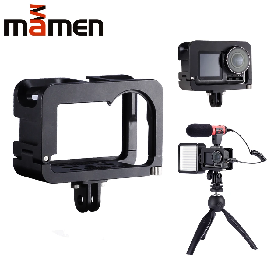 Клетка для камеры Vlog с двумя холодными ботинками защиты микрофона металлический