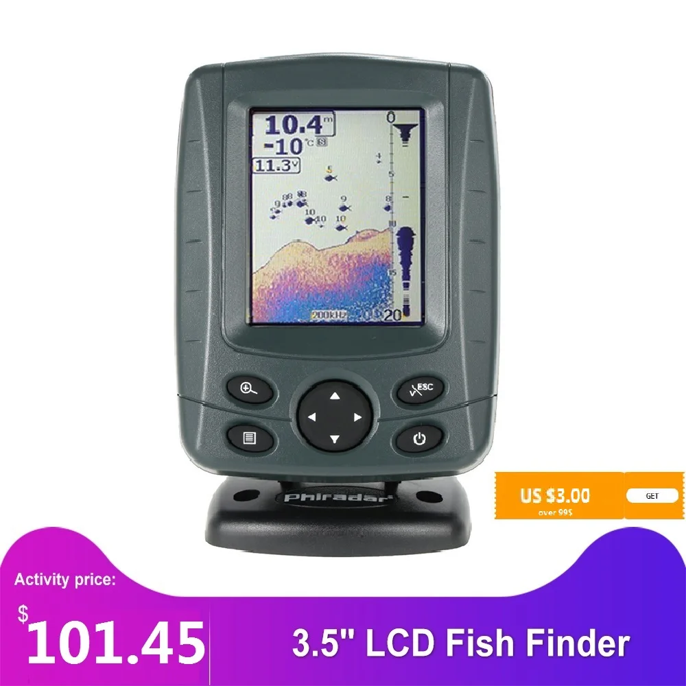 3," lcd рыболокатор звуковая рыба и глубинная сигнализация гидролокатор для детектор рыбалки глубинный локатор 200 кГц/83 кГц Дуэль луч детектор рыбы