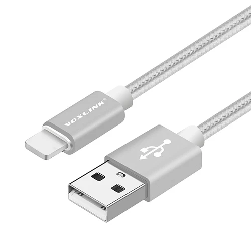 Silver VOXLINK 8-контактный usb-кабель для быстрой зарядки, usb-кабель для iphone x xs xr 8 7 6 s plus 5 5S ipad mini, кабели для мобильных телефонов - Цвет: Silver