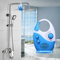 waterproof portable fm am radio shower music hanging radio suit bathroom bath cabin black powerful hi fi speakers radio operated