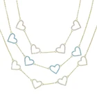 Горячая Распродажа, привлекательные открытые ожерелья с фигуркой сердца 32 + 10 см со стразами шикарные 5a кубический циркон для Для женщин Love сердечками воротником вечерние подарки