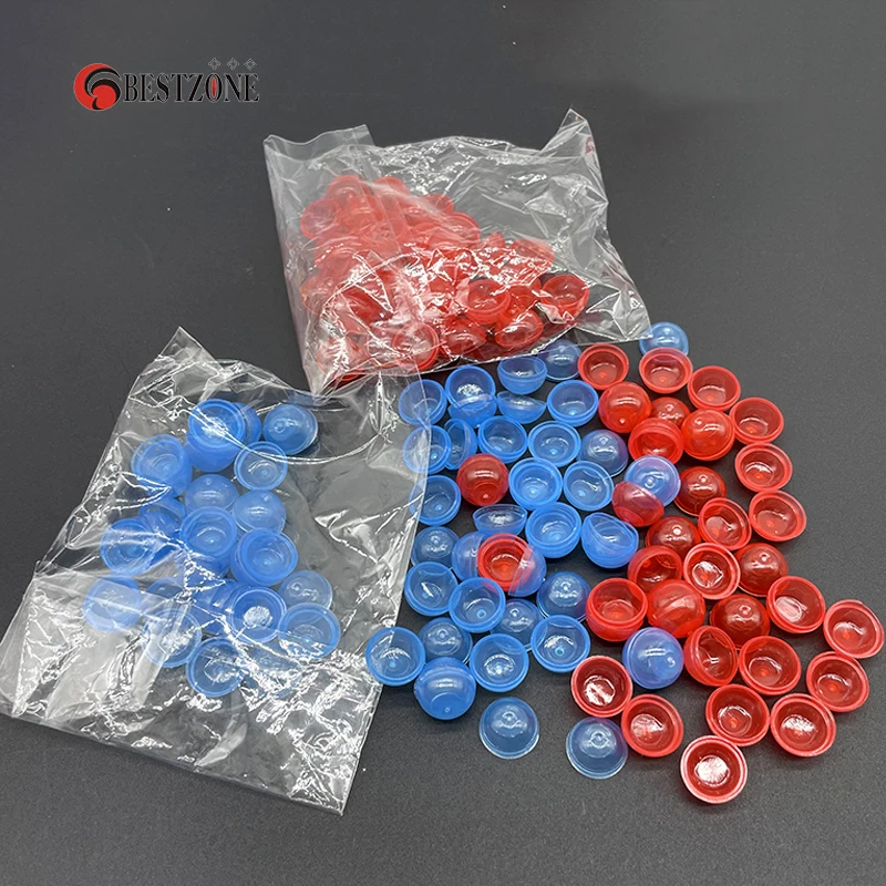 100 قطعة 0.42 بوصة صغيرة 10.7 مللي متر يمكن فتح الأحمر الأزرق يمكن فتح كبسولات بلاستيكية لعبة مفاجأة الكرة حاوية صغيرة آلة بيع