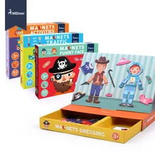 MiDeer Магнитный пазл, игрушки для детей, развивающие игрушки, дорожное оформление лица, игровой набор, забавные многоразовые наклейки для детей, художественный проект, подарок