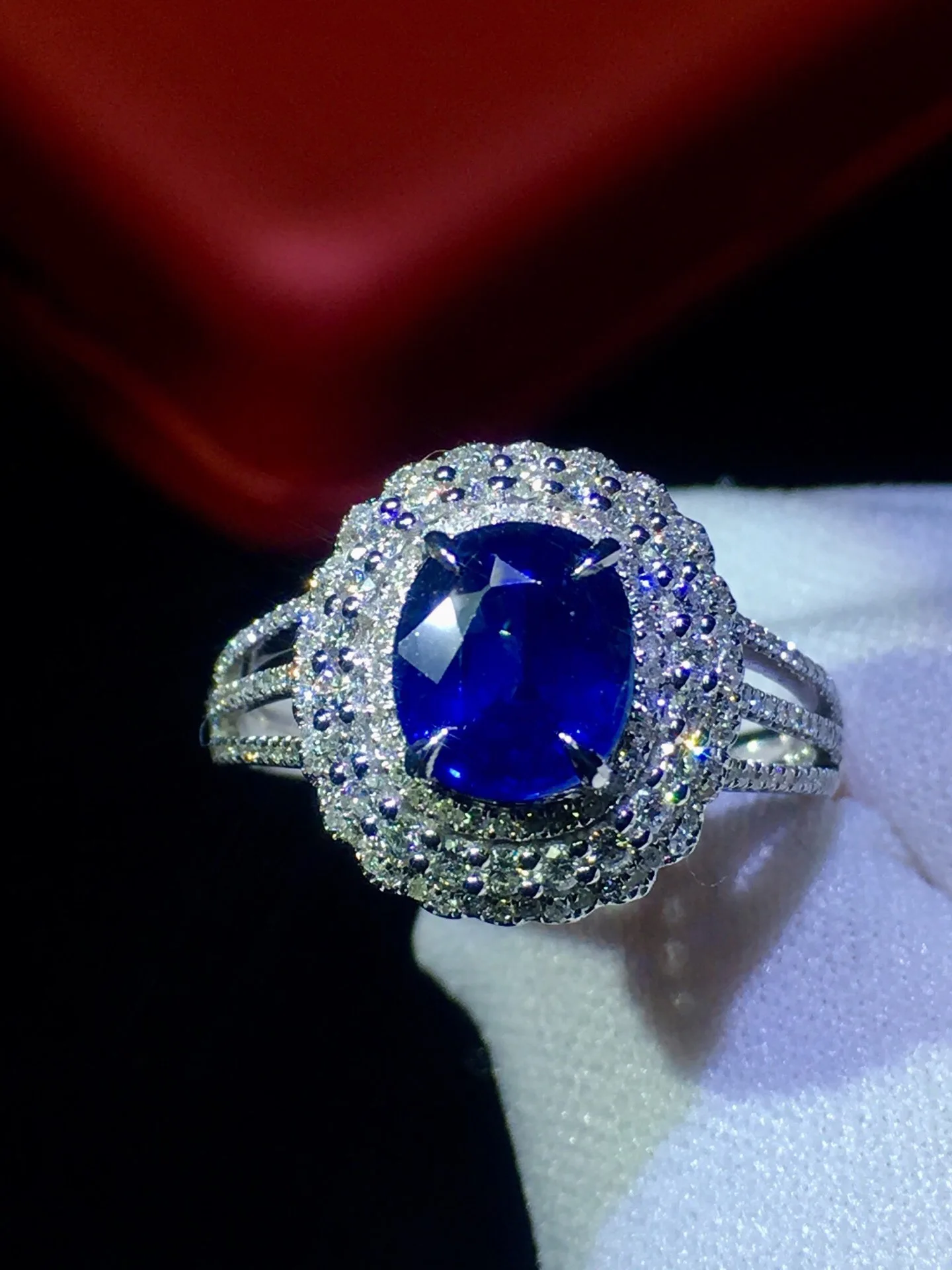 820 натуральное 18 к белое золото 100% ненагреваемое драгоценные камни 1 89ct сапфиры