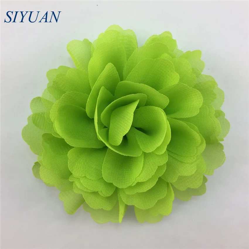 Заколка для волос шифоновая с волнистыми цветами 10 шт./лот см девочек большой