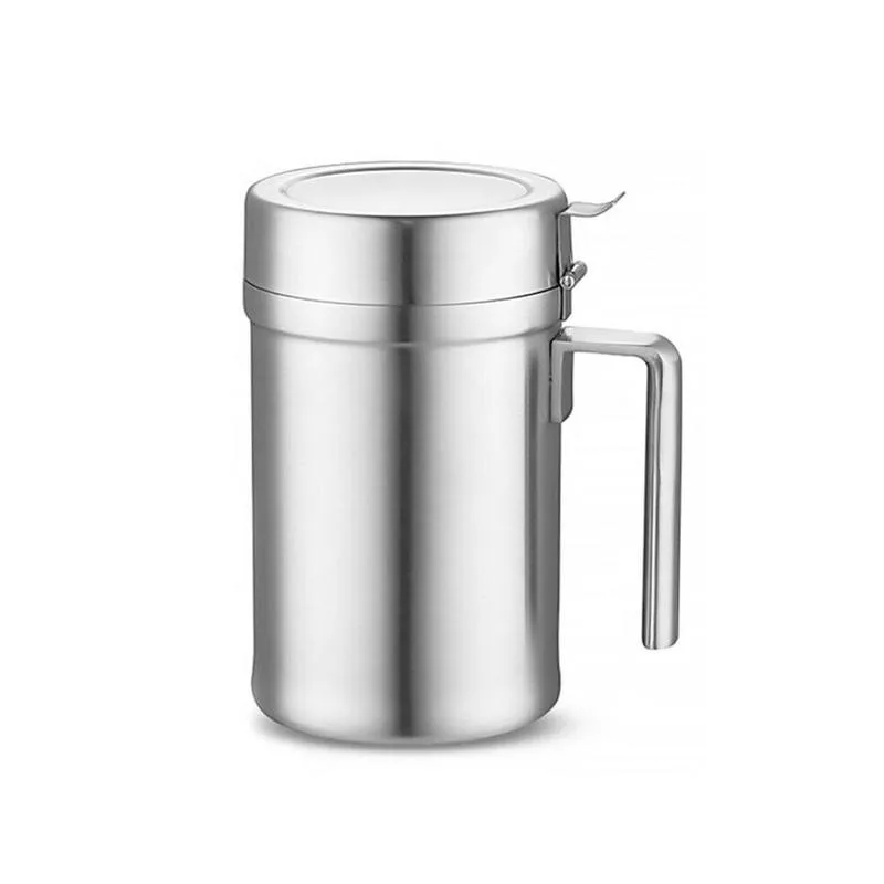 

550ml/1000ml Steel Leak-proof Oil Pot Dustproof Edible Oil Bottle With Lid Cooking Oil Bottling Kitchen Tools 1pc