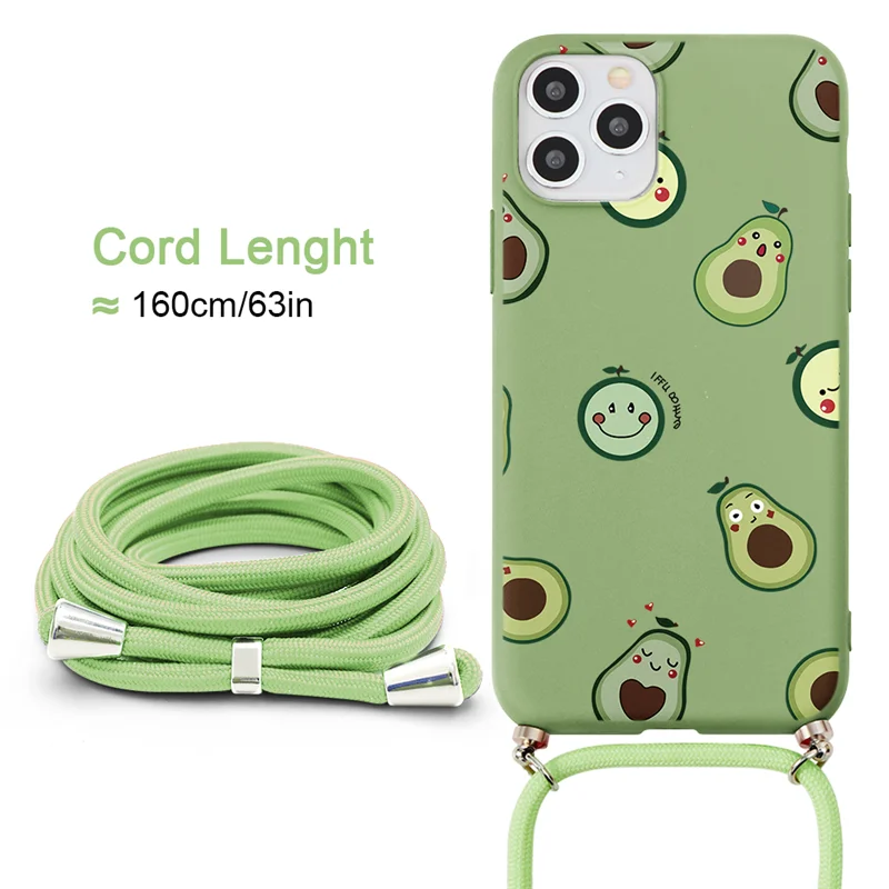 

Soft TPU Case For Samsung S21 Ultra S20 Plus S7 Edge A41 A12 A02s A91 A8 Note 10 Pro 20 M31 M51 J6 Necklace Lanyard Rope Case