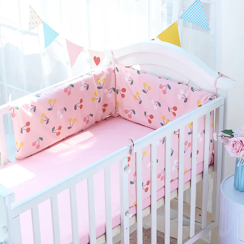 

Cartoon Print Cotton Cot Bumpers Baby Bedding Set Kids Room Decoration Crib Kit Baby Bed Side Protector 180cm Cradle Reducer