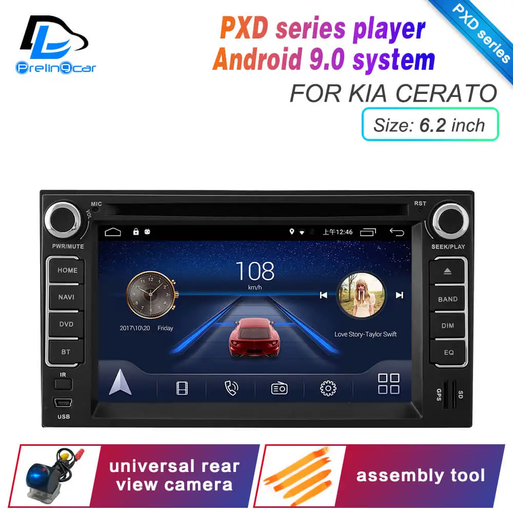 PXD 6.2inch Cerato Ips сенсорный экран DSP звук Android 9,0 2 DIN 4g Lte радио для KIA Cerato Carens года gps dvd-плеер стерео навигация - Цвет: PXD 6.2inch Cerato