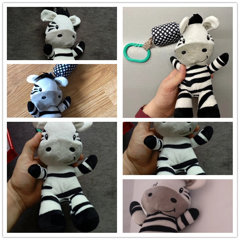 Детские погремушки игрушки с рисунком зебры для младенцев мобильная тканевая