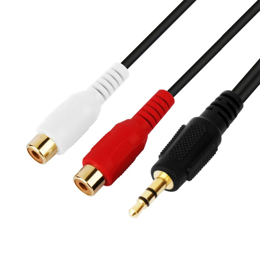 Аудиокабель-удлинитель с позолоченным штекером 3 5 мм на гнездо 2RCA | Электроника