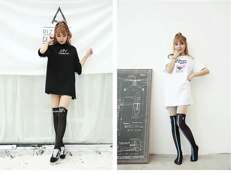 Anime cartoon stockings cat loving heart bear totoro devil Kumamon bowknot cute fun sweet women cotton stockings cosplay kawaii