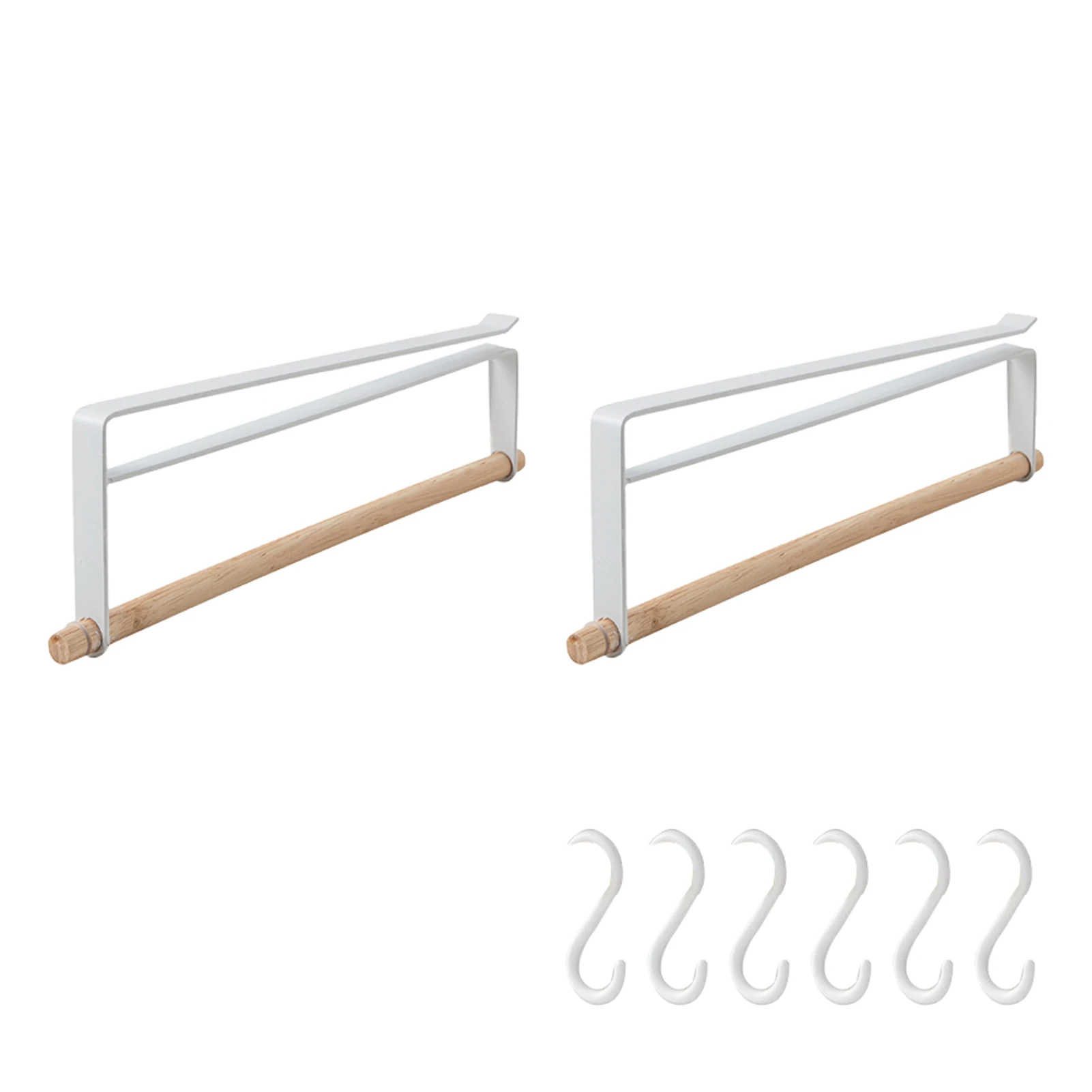 

2pcs Durable Easy Install Home Kitchen Heavy Duty Mug Storage Under Cabinet Hanging Cup Holder Multifunctional With Hooks Bar