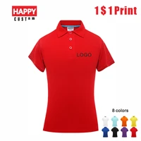 ladies polo shirt high quality short sleeve personal group logo customized polo shirt 100 cotton mens and womens wear