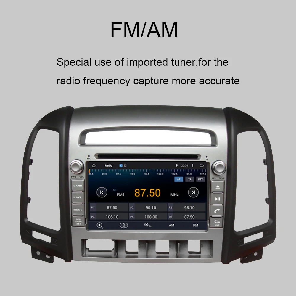 Автомобильный GPS-навигатор Android 10 0 4 Гб + 64 ГБ для HYUNDAI SANTA FE 2006-2012 автомобильное