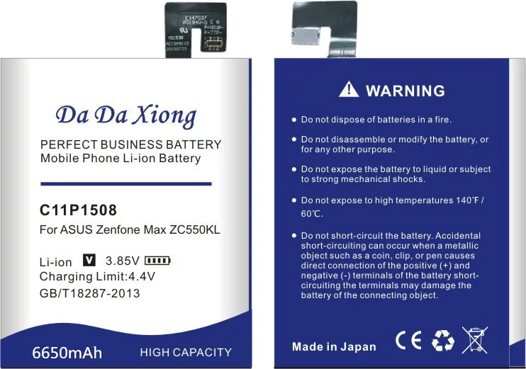 

Da Da Xiong 6650mAh C11P1508 Battery for Asus Zenfone Max 5000 5000Z ZC550KL Z010AD Z010DD C550KL Z010DA Phone Battery