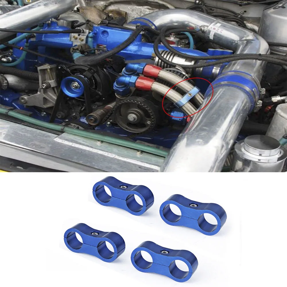 1Piece Stepped Billet Dual AN6 6AN 14MM Braided Hose Separator Clamp Cable Fastener New Wire RS-HR013-AN6 | Автомобили и