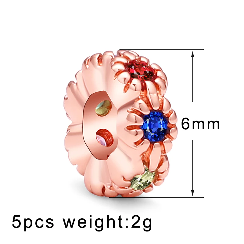 Atreus 5 шт./лот 6 мм Красочные Хрустальные мини бусины из циркона медные круглые с