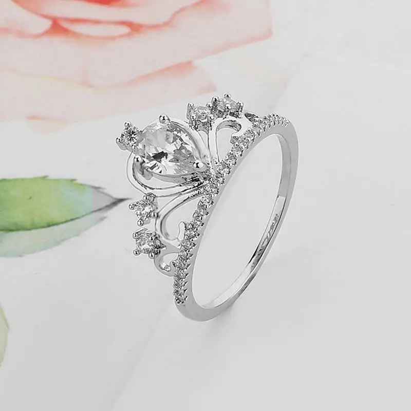 Принцесса Корона Серебряная корона стразы кольцо для женщин девушек Королева