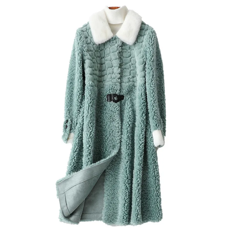 

Real Female Wool Jacket Autumn Winter Coat Women Clothes 2020 Korean Vintage Sheep Shearling Fur Long Tops ZT4877