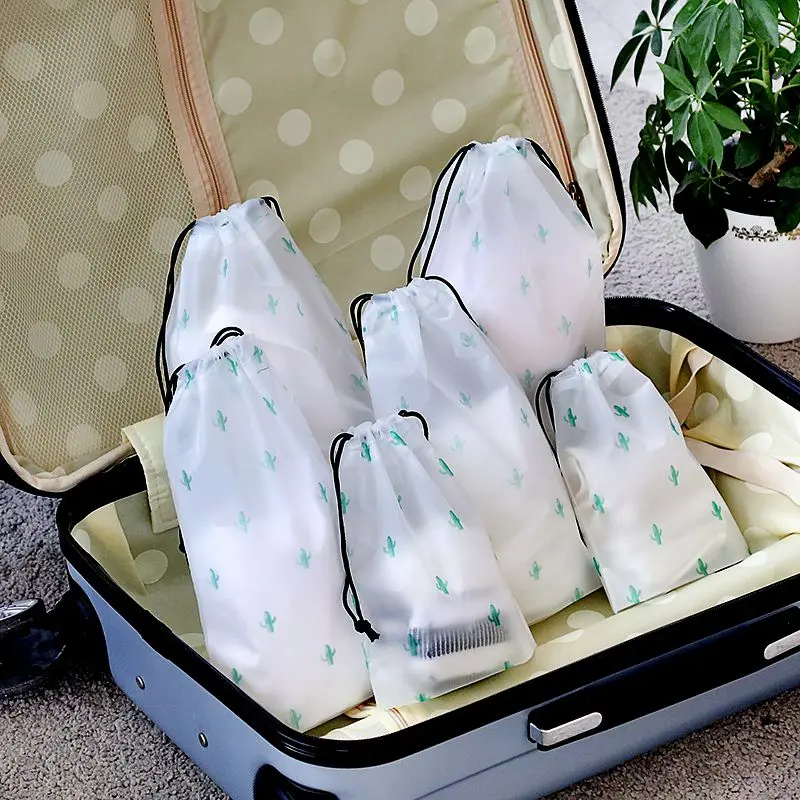 

3pcs Travel Accessories Women Casual Transparent Clothes Classified Drawstring Organizers Shoes Packing Luggage Toiletry Kit Bag