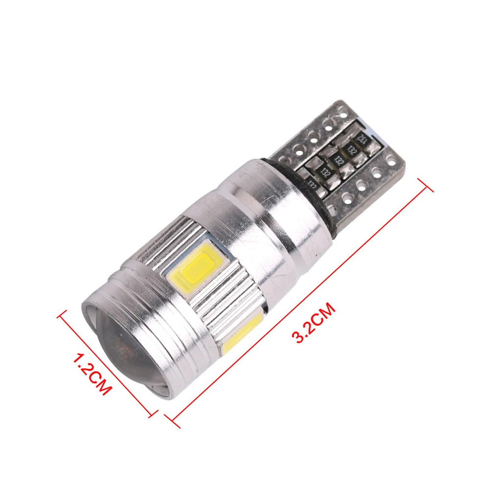 10 x Car LED T10 W5W Canbus 5630 6-SMD 12V 168 194 Turn Signal Lamps Number License Plate Bulbs Backup Trunk Error Free | Автомобили и